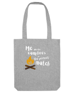 Me and the campfires - the perfect match (alb)  Sacoșă textilă