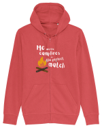 Me and the campfires - the perfect match (alb)  Hanorac cu fermoar Unisex Connector