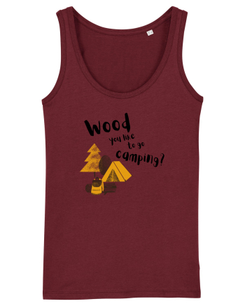 Wood you like to go camping? (negru)  Burgundy