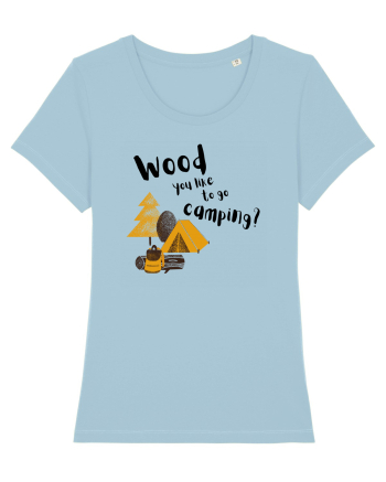 Wood you like to go camping? (negru)  Sky Blue