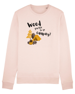 Wood you like to go camping? (negru)  Bluză mânecă lungă Unisex Rise
