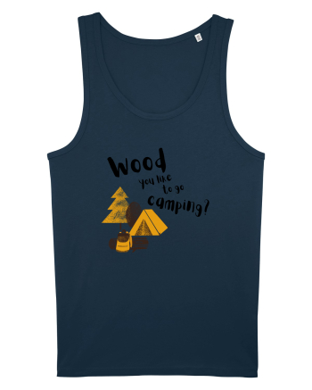 Wood you like to go camping? (negru)  Navy