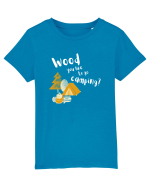 Wood you like to go camping? (alb)  Tricou mânecă scurtă  Copii Mini Creator