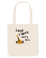 Laugh s'more worry less (negru)  Sacoșă textilă