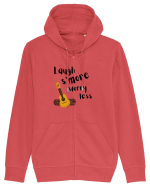 Laugh s'more worry less (negru)  Hanorac cu fermoar Unisex Connector
