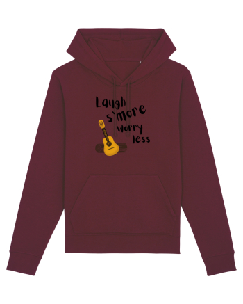 Laugh s'more worry less (negru)  Burgundy