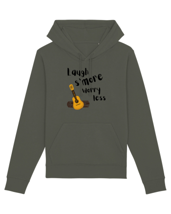 Laugh s'more worry less (negru)  Khaki