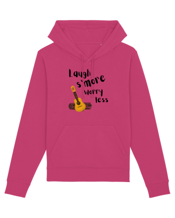 Laugh s'more worry less (negru)  Raspberry