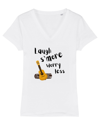 Laugh s'more worry less (negru)  White