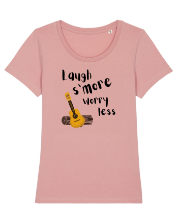 Laugh s'more worry less (negru)  Canyon Pink