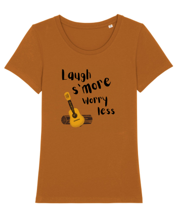 Laugh s'more worry less (negru)  Roasted Orange