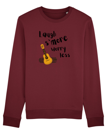 Laugh s'more worry less (negru)  Burgundy