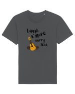 Laugh s'more worry less (negru)  Tricou mânecă scurtă Unisex Rocker