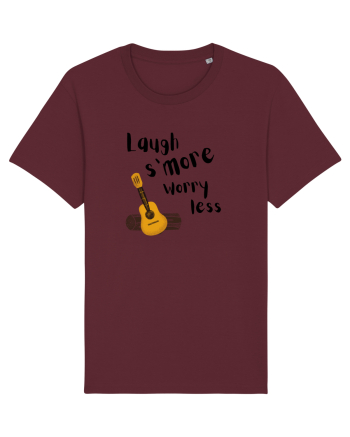 Laugh s'more worry less (negru)  Burgundy