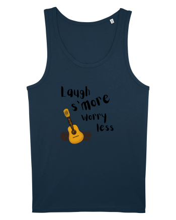 Laugh s'more worry less (negru)  Navy