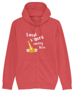 Laugh s'more worry less (alb)  Hanorac cu fermoar Unisex Connector