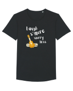 Laugh s'more worry less (alb)  Tricou mânecă scurtă guler larg Bărbat Skater