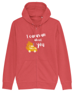 I caravan about you (alb)  Hanorac cu fermoar Unisex Connector