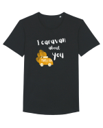 I caravan about you (alb)  Tricou mânecă scurtă guler larg Bărbat Skater