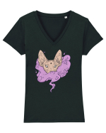 Sphynx cat Tricou mânecă scurtă guler V Damă Evoker