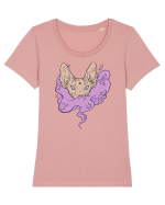 Sphynx cat Tricou mânecă scurtă guler larg fitted Damă Expresser