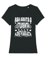 Asa arata o studenta adevarata Tricou mânecă scurtă guler larg fitted Damă Expresser
