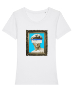 Statue of David Tricou mânecă scurtă guler larg fitted Damă Expresser