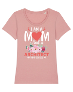 I Am A Mom And A Architect Nothing Scares Me Tricou mânecă scurtă guler larg fitted Damă Expresser