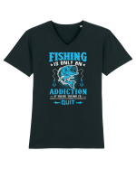 Fishing Is Only An Addiction Tricou mânecă scurtă guler V Bărbat Presenter