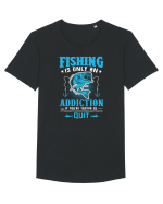 Fishing Is Only An Addiction Tricou mânecă scurtă guler larg Bărbat Skater
