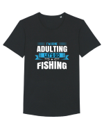 I'm Done Adulting Let's Go Fishing Tricou mânecă scurtă guler larg Bărbat Skater