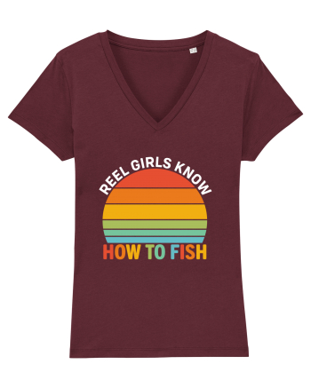 Reel Girl Know How To Fish Burgundy