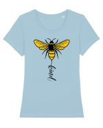 Bee Kind Tricou mânecă scurtă guler larg fitted Damă Expresser