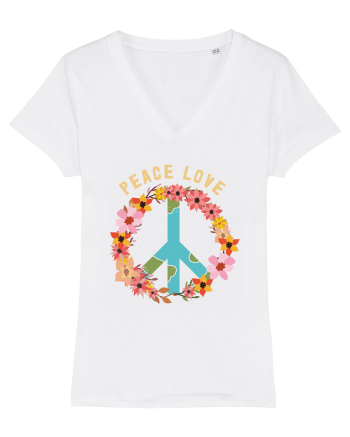 Flower Peace Love White