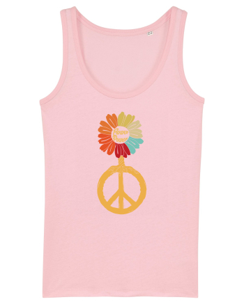 Flower Power Peace Sign Cotton Pink