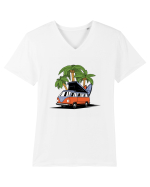 Hippie Summer Surf Tricou mânecă scurtă guler V Bărbat Presenter