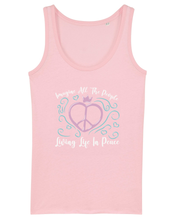 Imagine All The People Living Life In Peace Cotton Pink