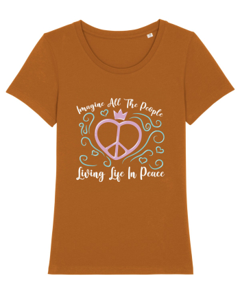 Imagine All The People Living Life In Peace Roasted Orange