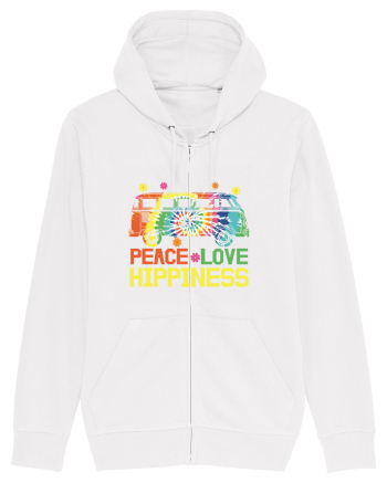 Peace Love Hippiness White