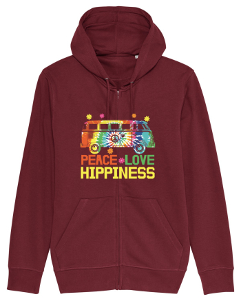 Peace Love Hippiness Burgundy