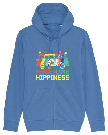 Peace Love Hippiness Bright Blue