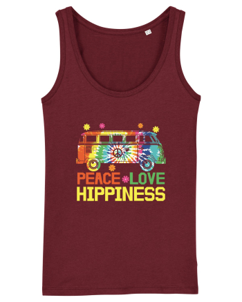 Peace Love Hippiness Burgundy