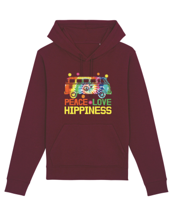 Peace Love Hippiness Burgundy