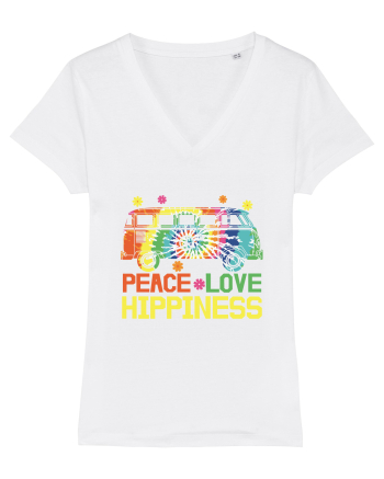 Peace Love Hippiness White