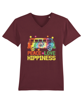 Peace Love Hippiness Burgundy