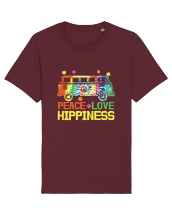 Peace Love Hippiness Burgundy