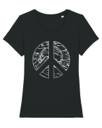 Peace Tricou mânecă scurtă guler larg fitted Damă Expresser