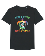 Skip A Strow Save A Turtle Tricou mânecă scurtă guler larg Bărbat Skater