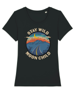Stay Wild Moon Child Tricou mânecă scurtă guler larg fitted Damă Expresser