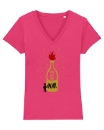 make art not war Tricou mânecă scurtă guler V Damă Evoker